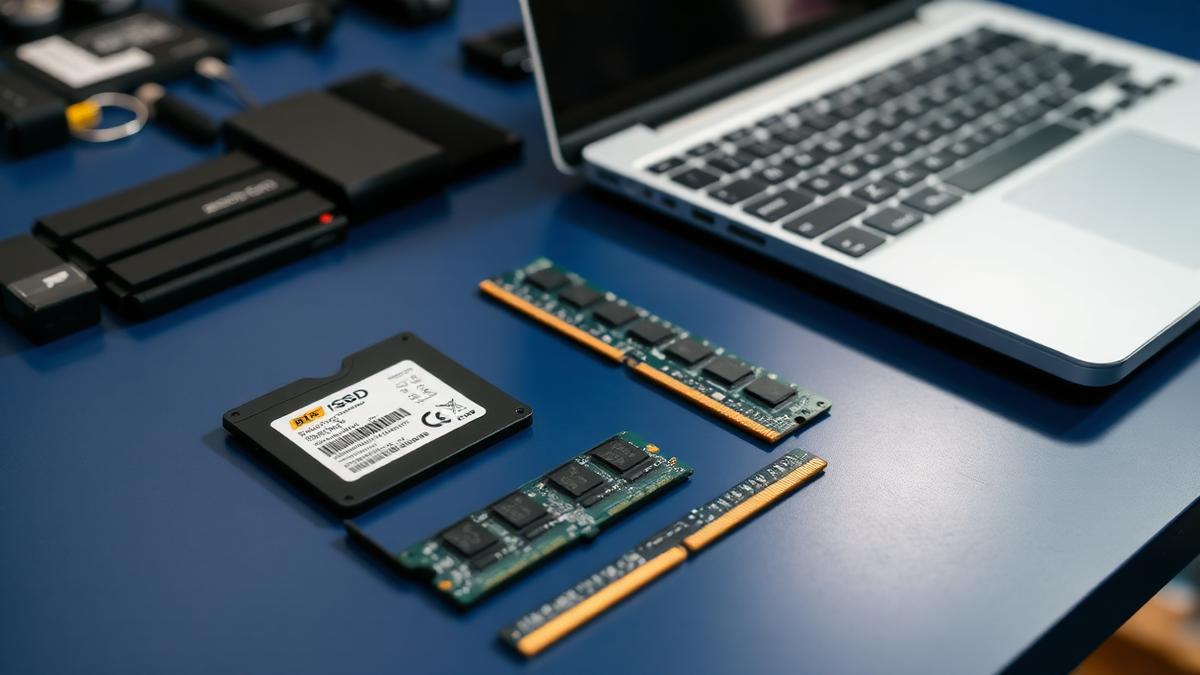Comparación de una unidad SSD junto a un disco duro mecánico